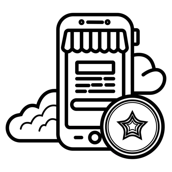 Mobil alışveriş vektör simgesi