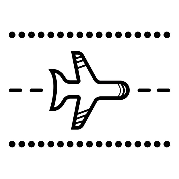 Luchthaven Start Landingsbaan Lijn Pictogram — Stockvector