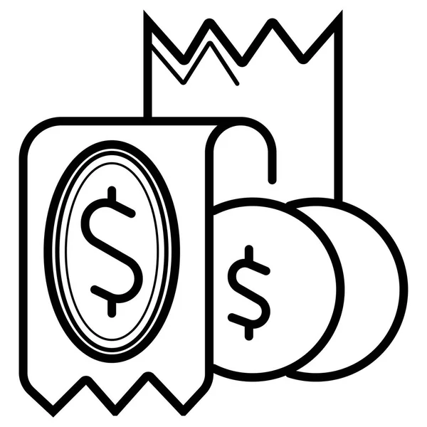 Money Concept Icon Dollarnoten Und Münzen — Stockvektor