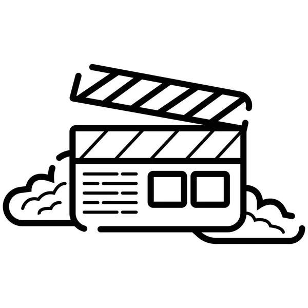 Icona Del Clapper Del Film Icona Vettoriale Del Cinema Video — Vettoriale Stock