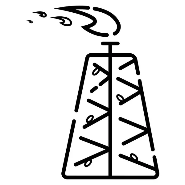 Pétrole Vecteur Icône Plate Forme Gaz — Image vectorielle