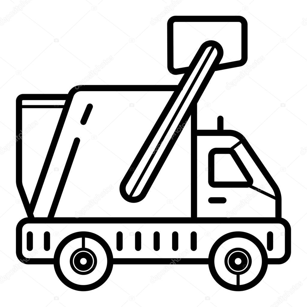 Garbage truck icon, simple design
