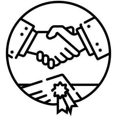 İş el sıkışma, sözleşme anlaşması simgesi