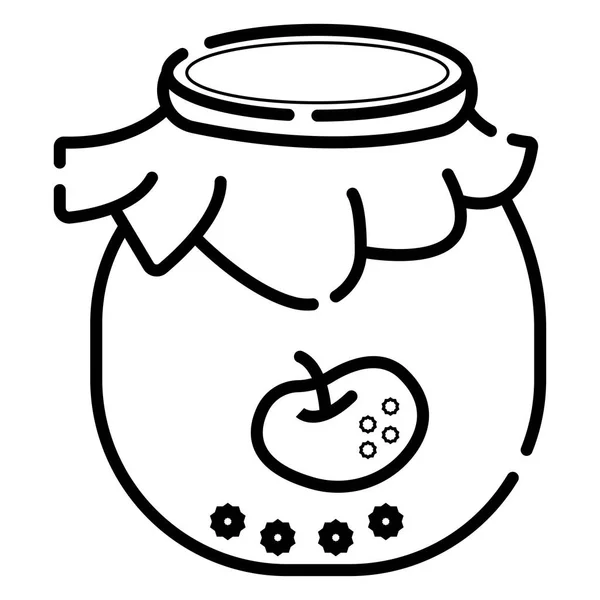 Apfelmarmeladenglas Icon Vektor — Stockvektor