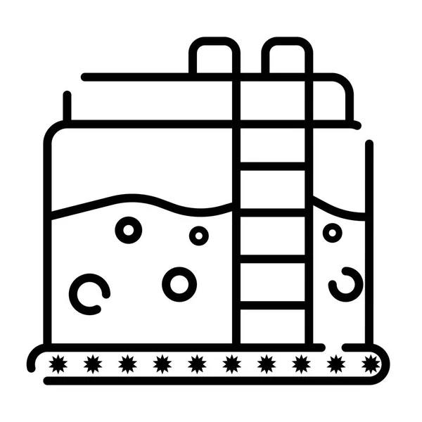 Natural Gas Tank Black White Vector Icon — Stock Vector