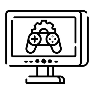 Oyun kumandası siyah beyaz vektör simgesi