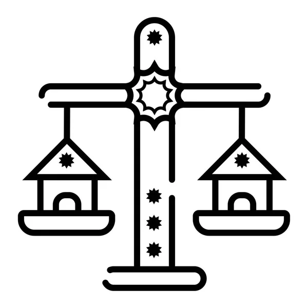 Equilibrio Icono Vector Blanco Negro — Archivo Imágenes Vectoriales