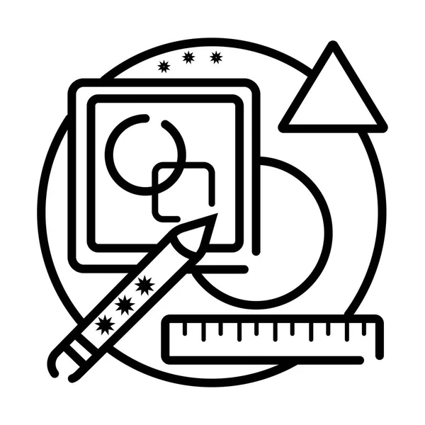 Grafikdesign Schwarz Weißes Vektorsymbol — Stockvektor