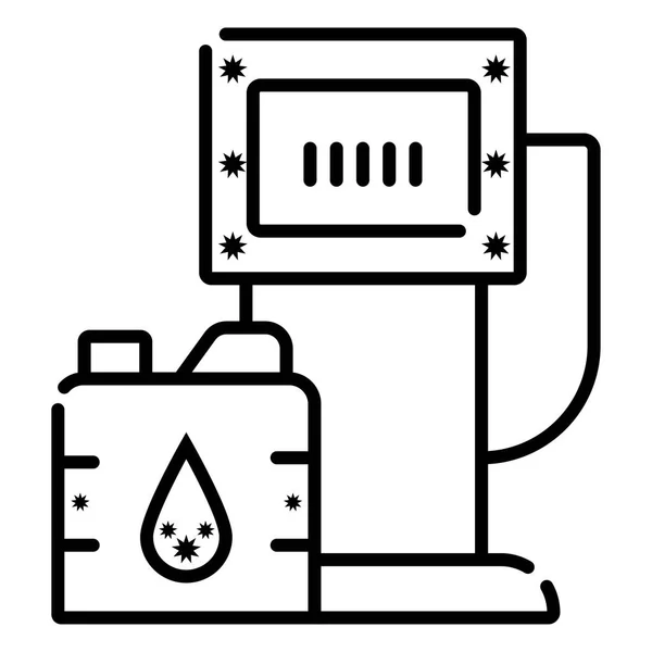 Ikony Czarno Białe Wektor Biodiesla Lub Biopaliw Stacje Paliw — Wektor stockowy