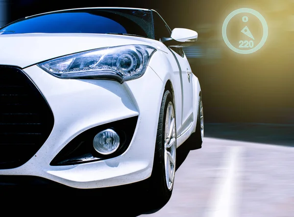 Müşteriler için LED Far araba. Duvar kağıdı veya arka plan taşıma ve otomotiv resim için kullanma.