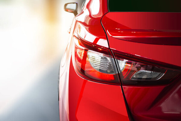 Car tail light red color for customers. Using wallpaper or background for transport and automotive image