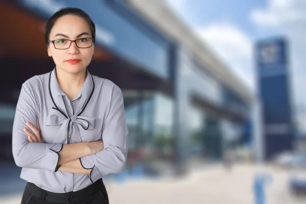 Asian woman business in blurry office background.For individuals wocker and business image