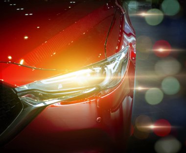 Araba sokak bulanık arka plan üzerinde. İçin otomotiv veya ulaşım görüntü.