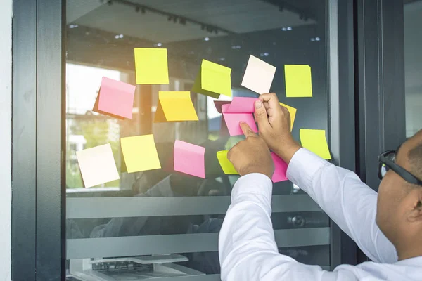 Lidé Asijské Kariéra Obchodní Schůzku Úřad Rozmazané Pozadí Poznámky Brainstorming — Stock fotografie