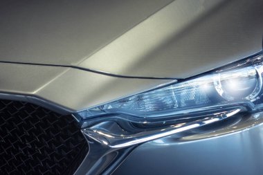 Car on street blurry background.For automotive automobile or tra