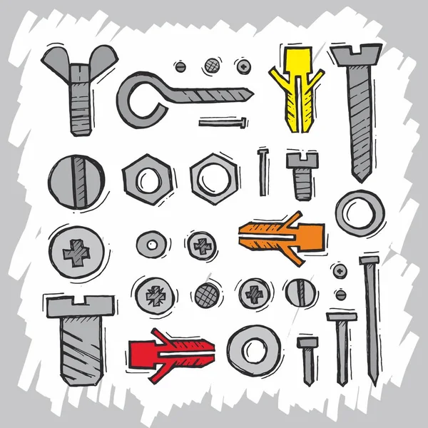 Screws Bolts Vector Graphics — Stock Vector