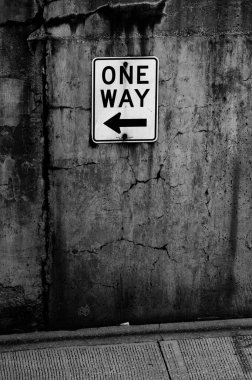 Tek yön işareti, kapatın.