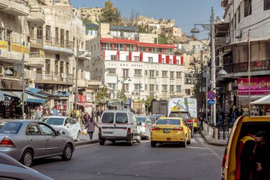 AMMAN, JORDAN - FEBRUARY 15: Streets of Amman the capital city of Jordan, on 15th February 2019 in Amman, Jordan.