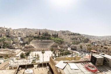 AMMAN, JORDAN - 15 Şubat 2019 'da Ürdün' ün başkenti Ürdün 'de Amman sokakları.