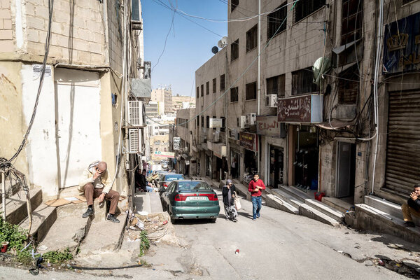 AMMAN, JORDAN - FEBRUARY 15: Streets of Amman the capital city of Jordan, on 15th February 2019 in Amman, Jordan.