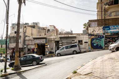 AMMAN, JORDAN - 15 Şubat 2019 'da Ürdün' ün başkenti Ürdün 'de Amman sokakları.