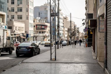 AMMAN, JORDAN - 15 Şubat 2019 'da Ürdün' ün başkenti Ürdün 'de Amman sokakları.