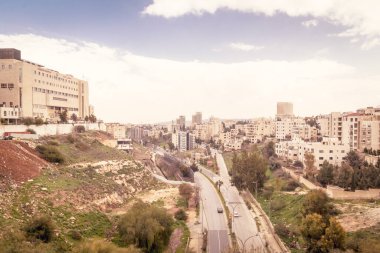 AMMAN, JORDAN - 15 Şubat 2019 'da Ürdün' ün başkenti Ürdün 'de Amman sokakları.