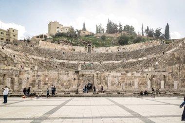 AMMAN, JORDAN - 15 Şubat 2019 'da Ürdün' ün başkenti Ürdün 'de Amman sokakları.
