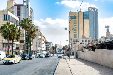 AMMAN, JORDAN - FEBRUARY 15: Streets of Amman the capital city of Jordan, on 15th February 2019 in Amman, Jordan.