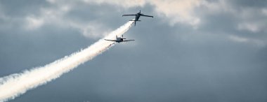SOBIENİE SZLACHECKIE, POLAND - 16 Haziran: PZL-130 Szlacheckie, Polonya 'da Haziran 2018' de Sky Show sırasında.