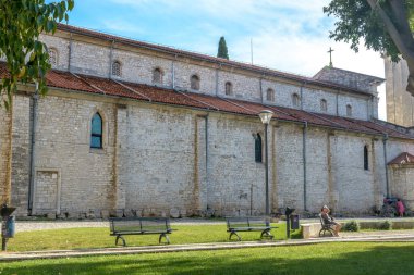 PULA, CROATIA - 17 Eylül 2016: Eski Pula kasabası, Hırvatistan 'ın Pula kentinde.