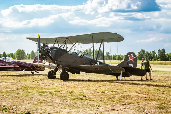Sobienie Szlacheckie Poland June Historic Planes Sky Show June 2018 — Stockfoto