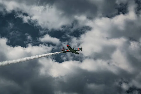 Sobienie Szlacheckie Πολωνία Ιουνίου Pzl 130 Κατά Διάρκεια Sky Show — Φωτογραφία Αρχείου