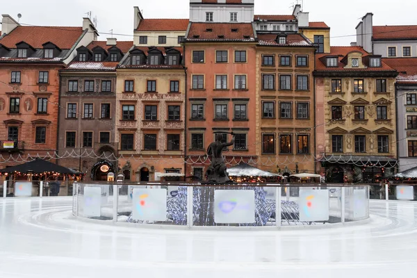 Warsaw Poland January Mermaid Statue Town Square 25Th January 2017 — Zdjęcie stockowe