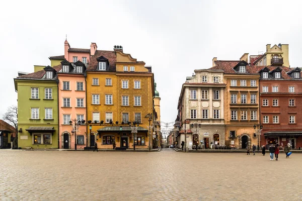 Warsaw Poland January Buildings Castle Square 25Th January 2017 Warsaw — Zdjęcie stockowe