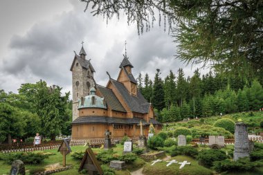 KARPACZ, POLAND - JULY 2: View of Wang Church on 2nd July 2016 in Karpacz, Poland.