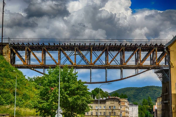 Walbrzych Polonya Daki Eski Demiryolu Köprüsü — Stok fotoğraf