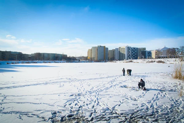 Balaton Lake Winter Warsaw Poland — Foto de Stock