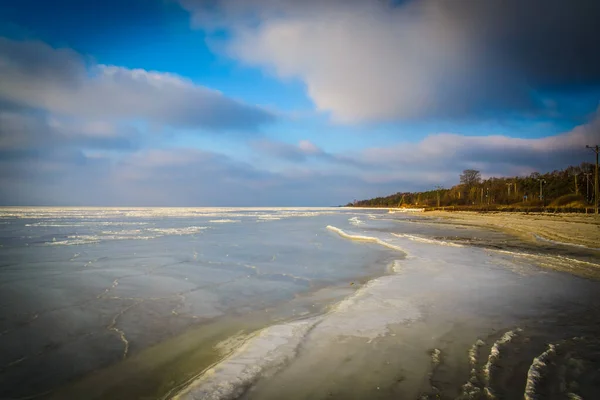 Mar Baltico Inverno Polonia — Foto Stock