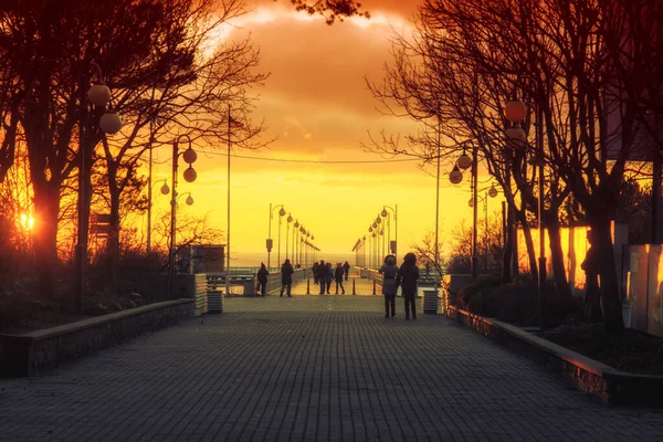 Pier Winter Jurata Poland — Foto de Stock