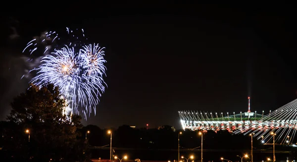 Fireworks at Polish National Stadium - Warsaw, Poland