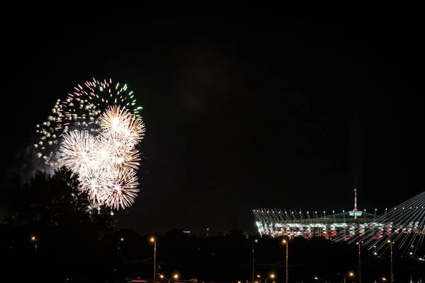 Fireworks at Polish National Stadium - Warsaw, Poland