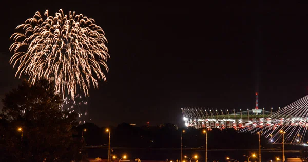Fireworks at Polish National Stadium - Warsaw, Poland