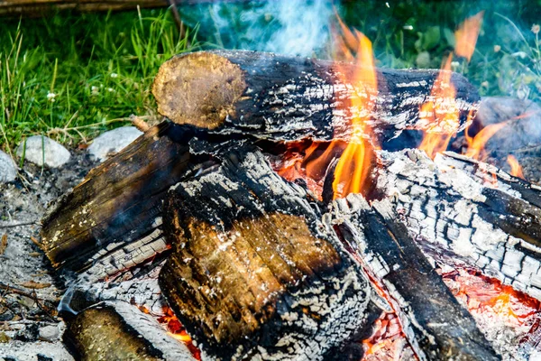 Φωτιά Στο Πάρκο Φύση Ταξίδια — Φωτογραφία Αρχείου