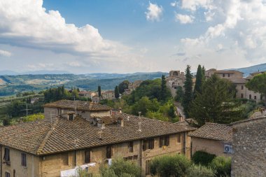 San Gimignano, İtalya. mimari, seyahat