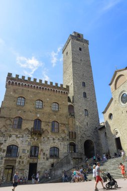 San Gimignano, İtalya. mimari, seyahat