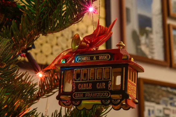 Warsaw Poland 2014 Powel Hyde Cable Car San Francisco Christmas — Stockfoto