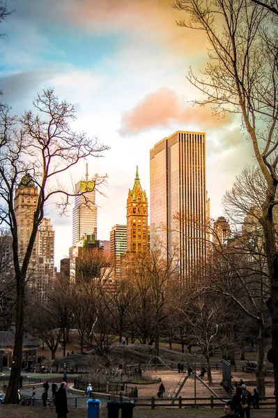 New York États Unis Mars Ville Surplombe Central Park Hiver — Photo