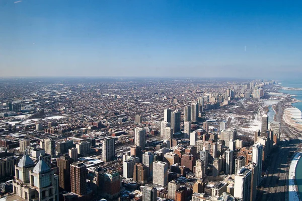 Chicago Kışın Panoramik Manzarası — Stok fotoğraf