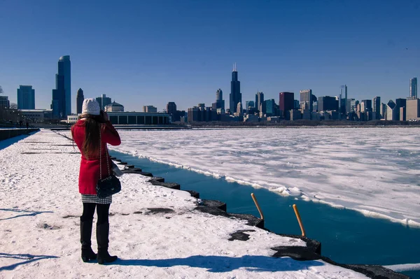 Chicago kışın panoramik manzarası